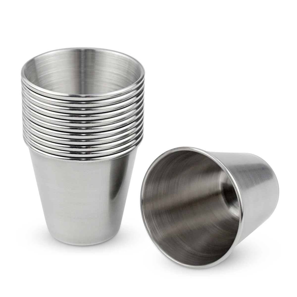 ZephyrHome Stainless Steel Shot Glasses, Pack of 12, 30ml Capacity, Stackable, Reusable, Perfect for Home, Outdoor Use