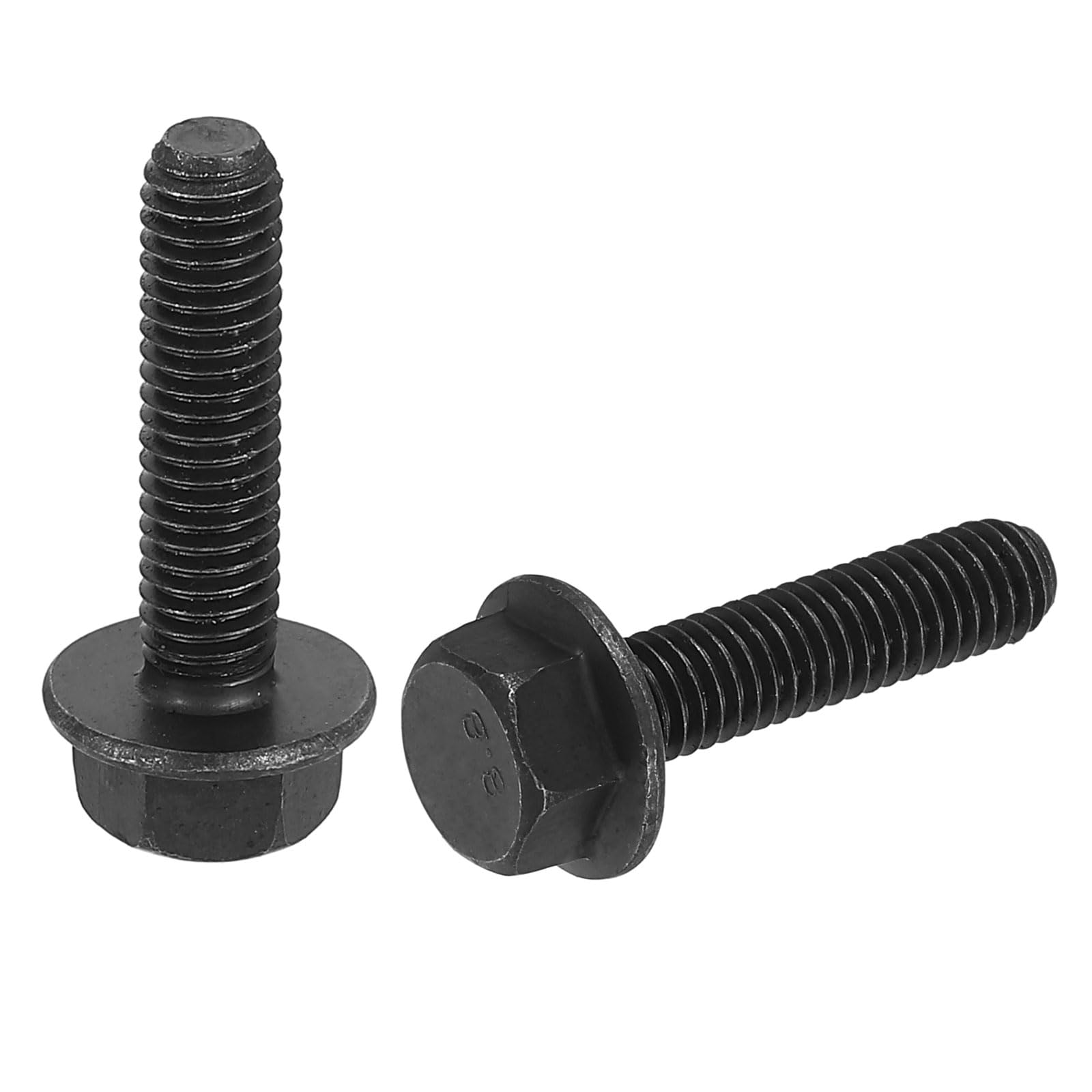 sourcing map 30pcs M6-1.0 x 25mm Metric Flange Hex Cap Bolt Fully Thread DIN 6921 Flanged Bolts Hexagon Screws Carbon Steel Black Oxide Plated Black