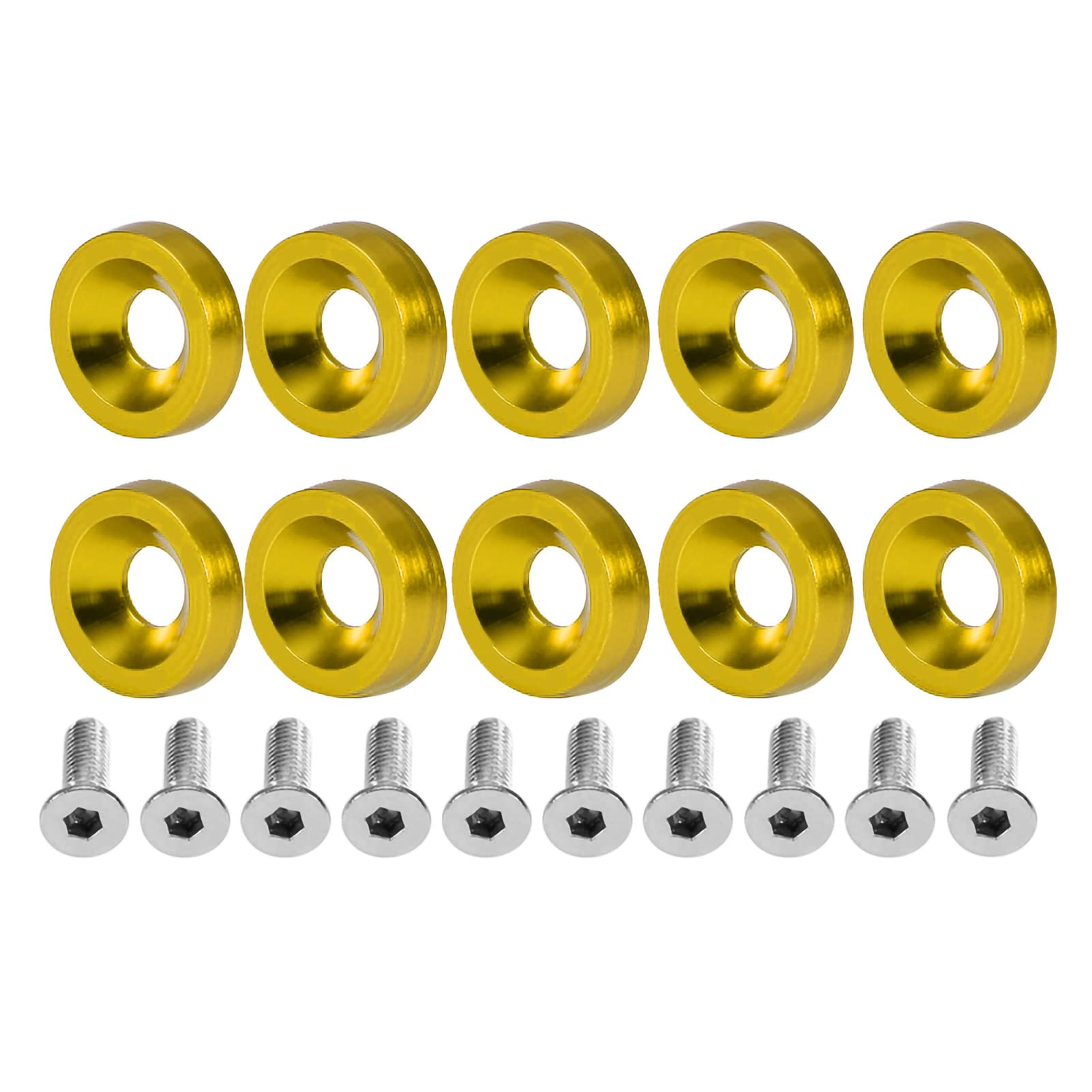 Car M6 Screw zestaw gazowy, śruba do modyfikacji License Plate Frame Decoration Screw (złoty)