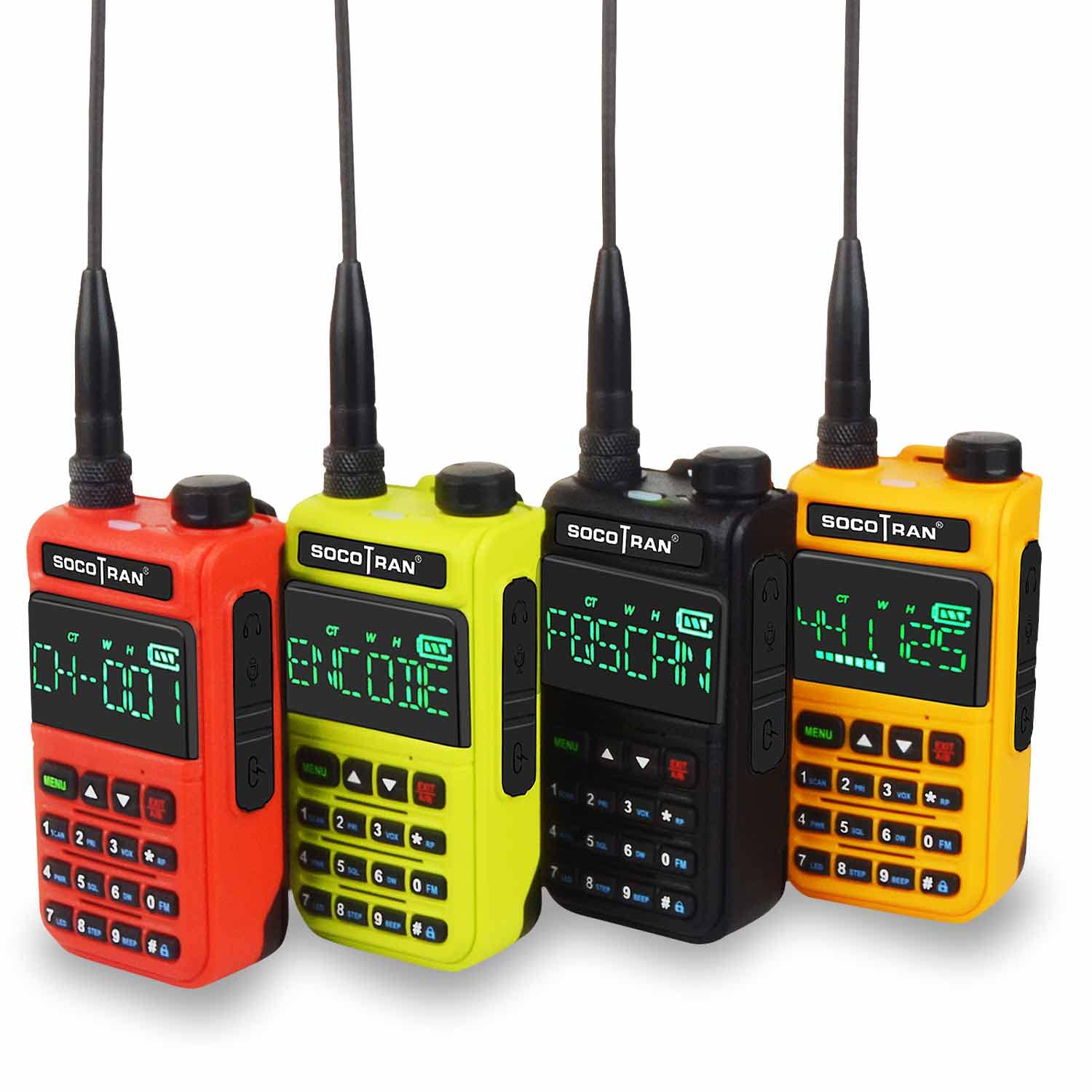SOCOTRAN UV-5118 Air Band Two Way Radio Full Band 108-660MHz Marine Radio Police Scanner Copy Frequency NOAA VOX Hidden LCD Walkie Talkie (Light Green)