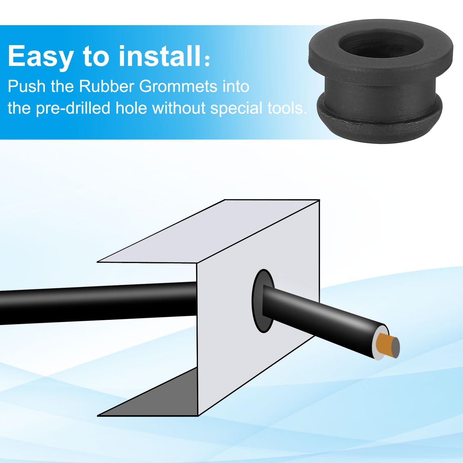PATIKIL 12.5mm / 1/2 Inch Drill Hole,3/8 Inch ID Rubber Grommets - Image 4