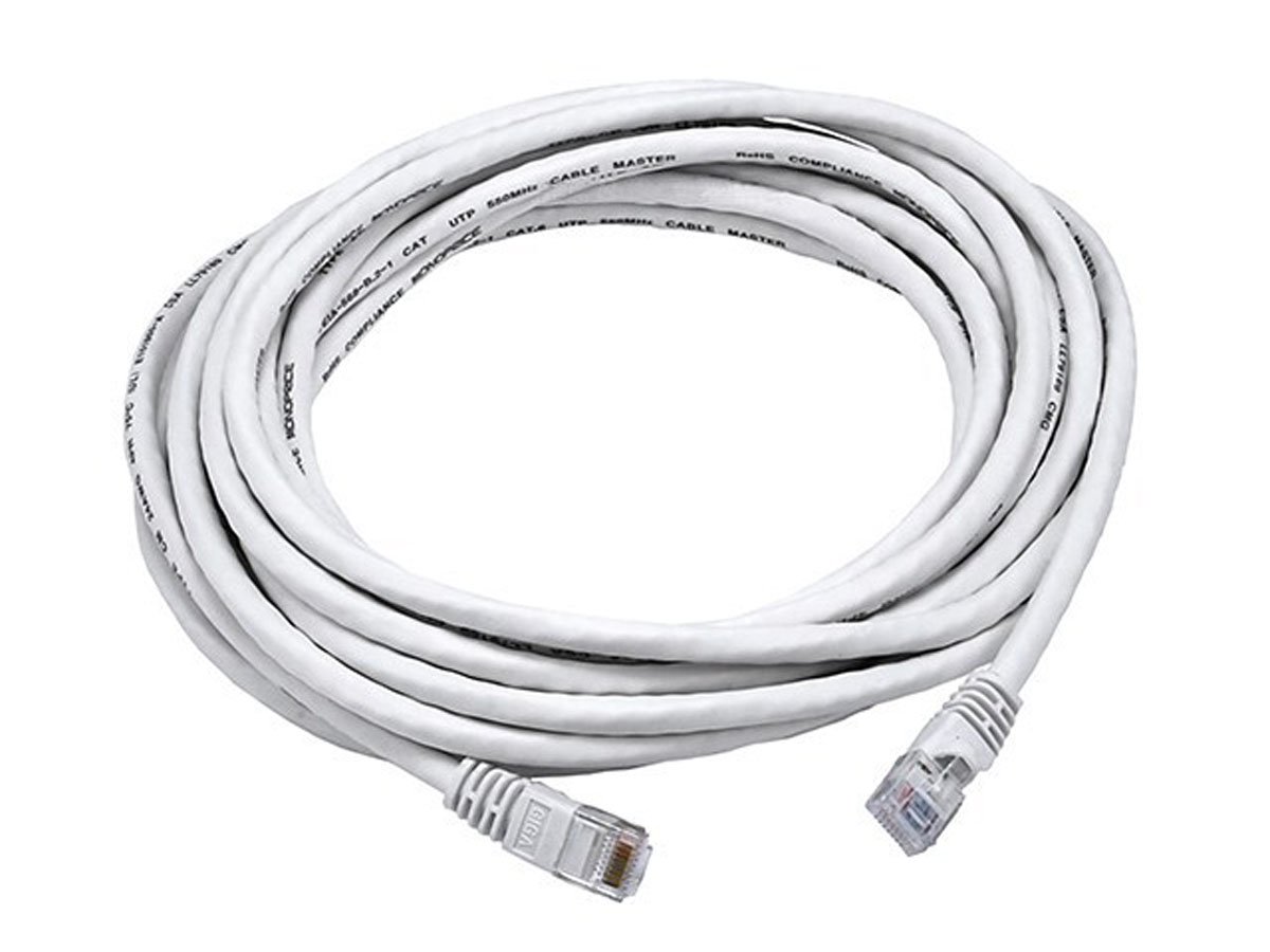 Monoprice 20FT 24AWG Cat5e 350MHz UTP Ethernet Bare Copper Network Cable - White