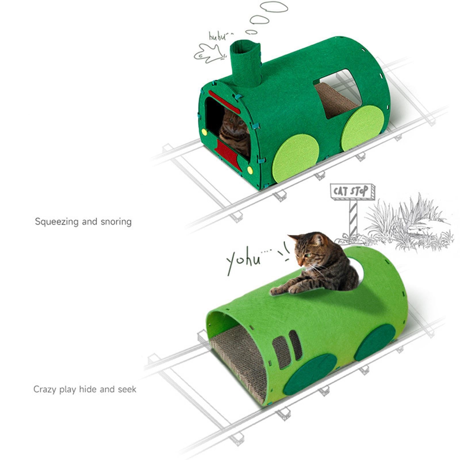 Cat Tunnel Tubo Juguete Interactivo Cama Tablero de Rascar Cueva para Esconderse Material Fácil de Limpiar Adecuado para Gatos Perros Hurones en