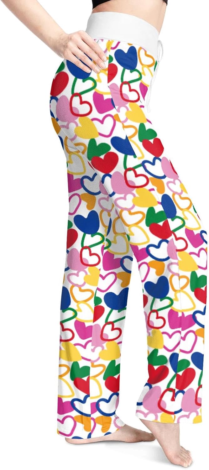 Women's Comfy Pajama Pants Casual Drawstring Stretch Wide Leg Palazzo Lounge Pants