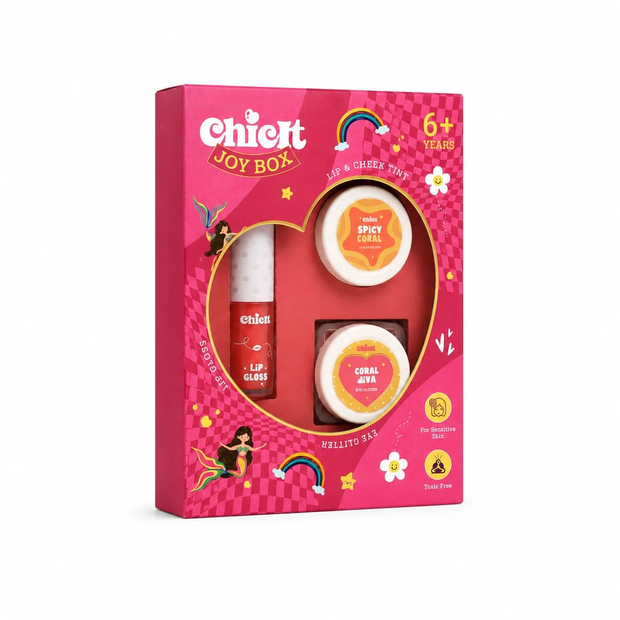 Coral Diva Joy Box Makeup Set for Kids, Lip Gloss and Cheek Tint, Eye Glitter, 6+ Years, Toxic-Free Formula-image-17