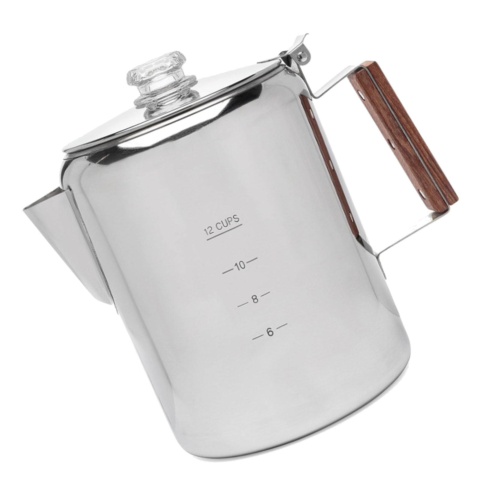 Eléctrica de Acero Inoxidable con Boquilla en V, de Madera y Filtro Fino para Camping, Picnic, Estufa de Gas, Placa de Inducción (12 tazas 2000-3000ML)