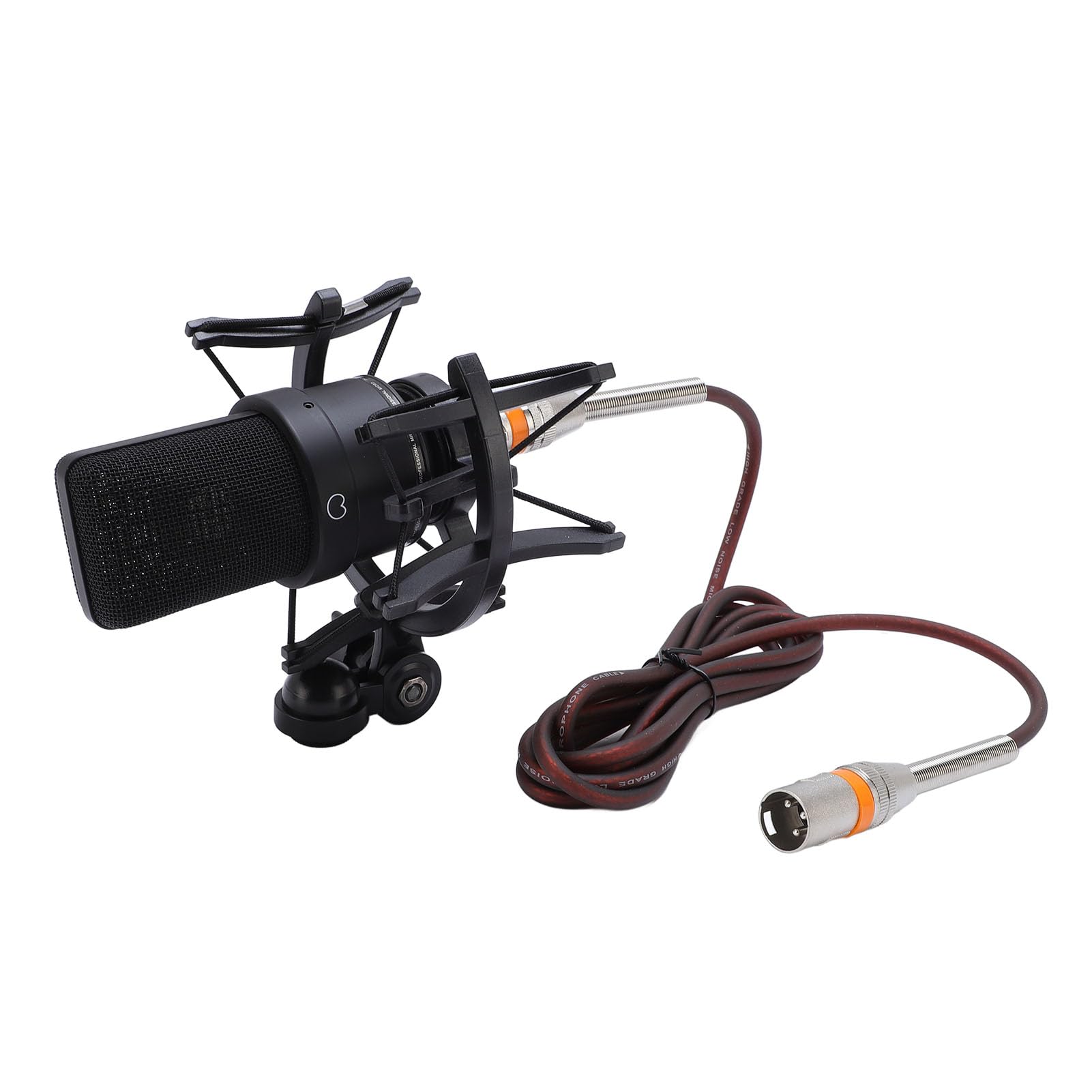 Professionelles Kondensatormikrofon mit Stoßdämpfer und Windschutzscheibe - 20 Hz -20 kHz Frequenzgang, Podcasting, Gaming und Live Streaming (Black)