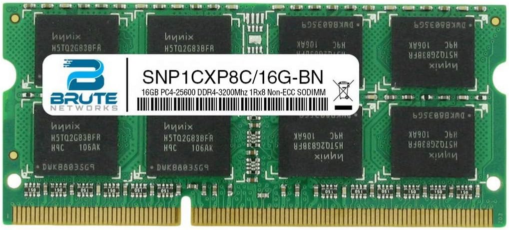 SNP1CXP8C/16G-BN - 16GB DDR4-3200Mhz 2Rx8 Non-ECC SODIMM (Compatible with OEM PN# SNP1CXP8C/16G)