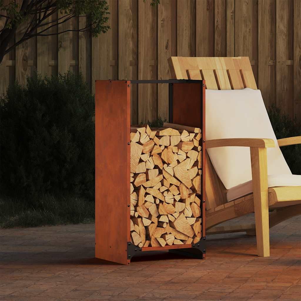 Brennholzregal aus wetterfestem Stahl 40 x 30 x 80 cm, Feuerholz Kaminholz Holzregal Brennholzständer für Lagerung Aufbewahrung Ordnung im Innenbereich Wohnzimmer Kamin Ofen Terrasse Garten