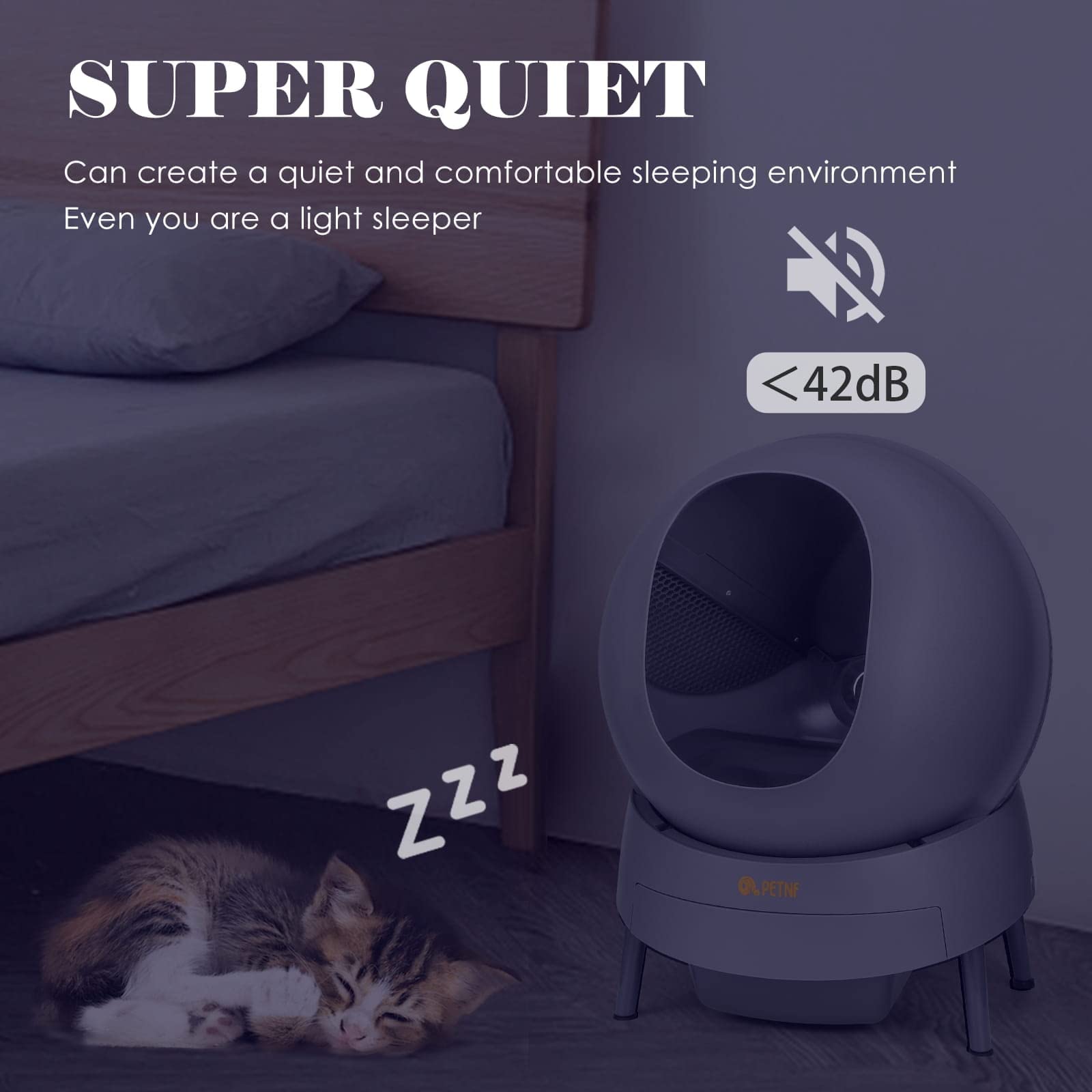 PETNF Self Cleaning Cat Litter Box with App,No More Scooping Automatic