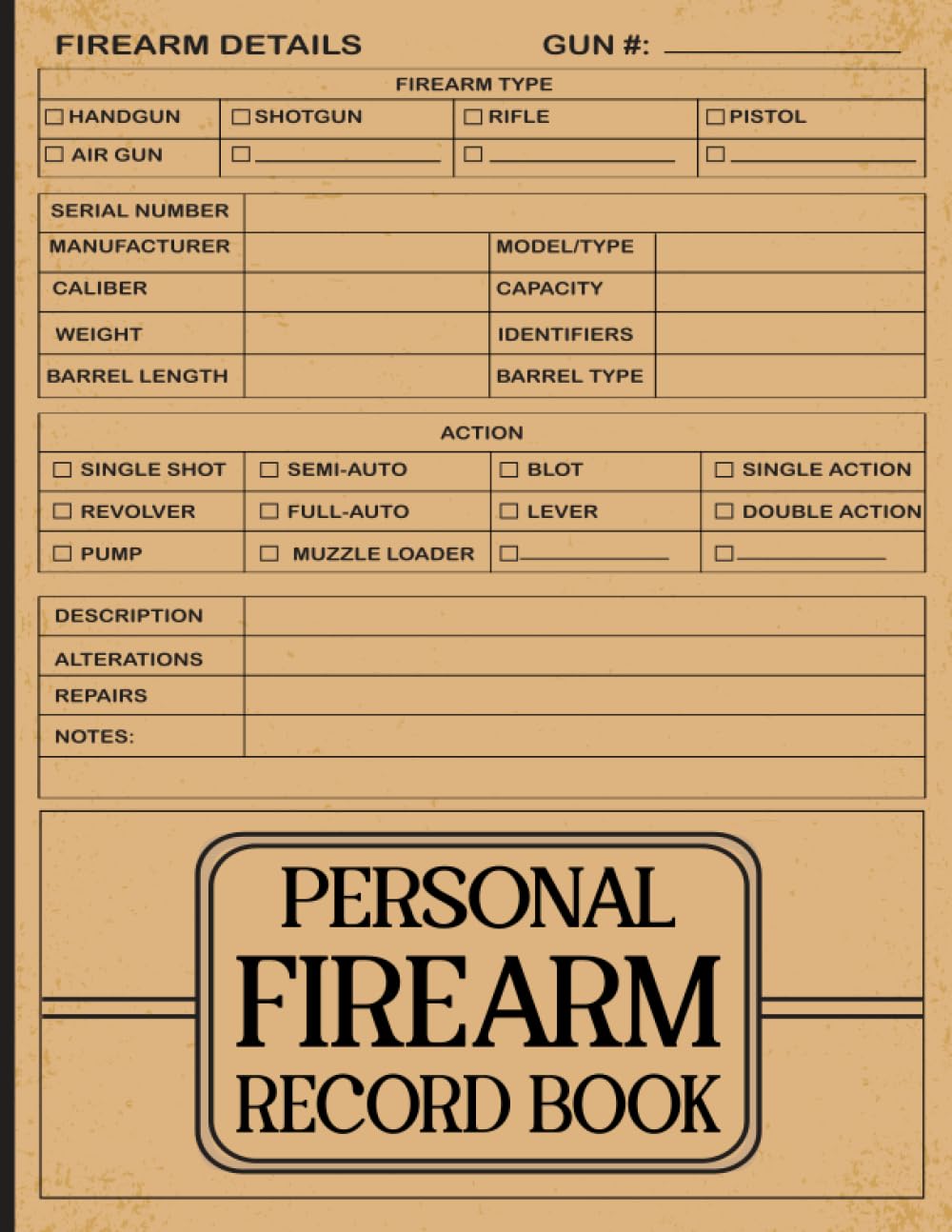 Personal Firearm Record Book Personal Firearms Inventory