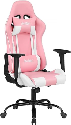 Silla de oficina para videojuegos, silla de escritorio con soporte lumbar, reposacabezas y apoyabrazos, giratoria, ergonómica, para deportes