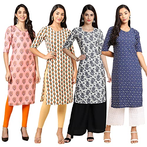 Image of Pinkmint Women's Crepe Digital Print Straight Kurta (RM-348-370-360-366)