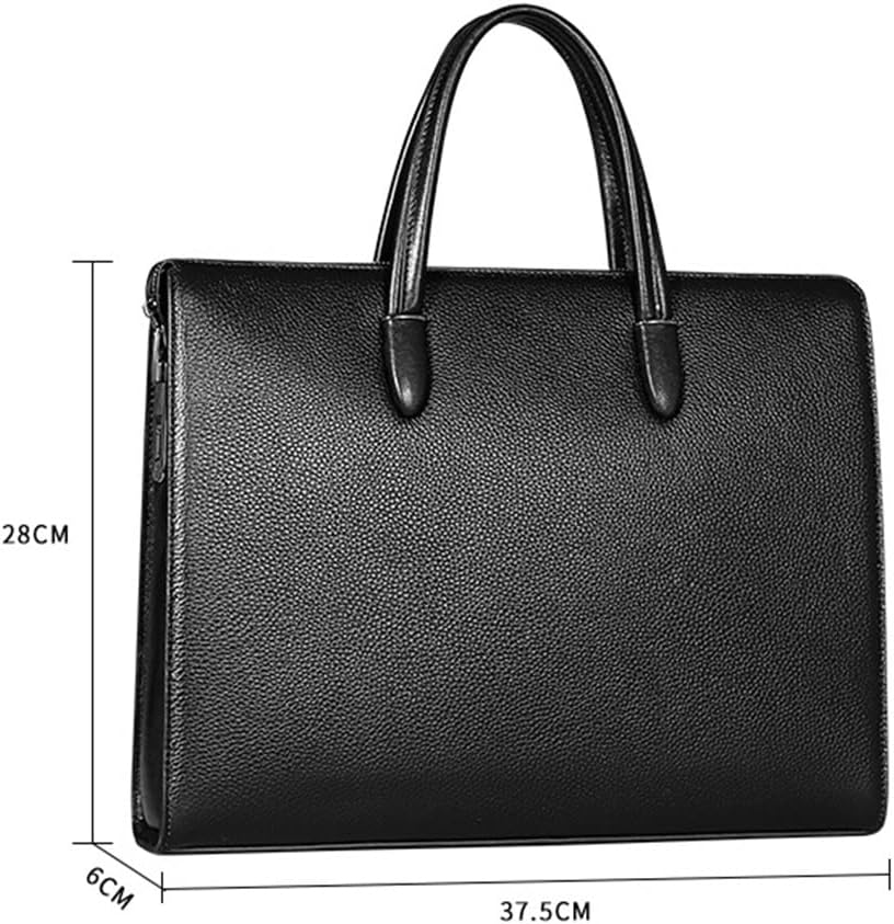 Men's Bags Genuine Leather Fingerprint Lock Handbag Large Capacity Computer Bag Practical Briefcase