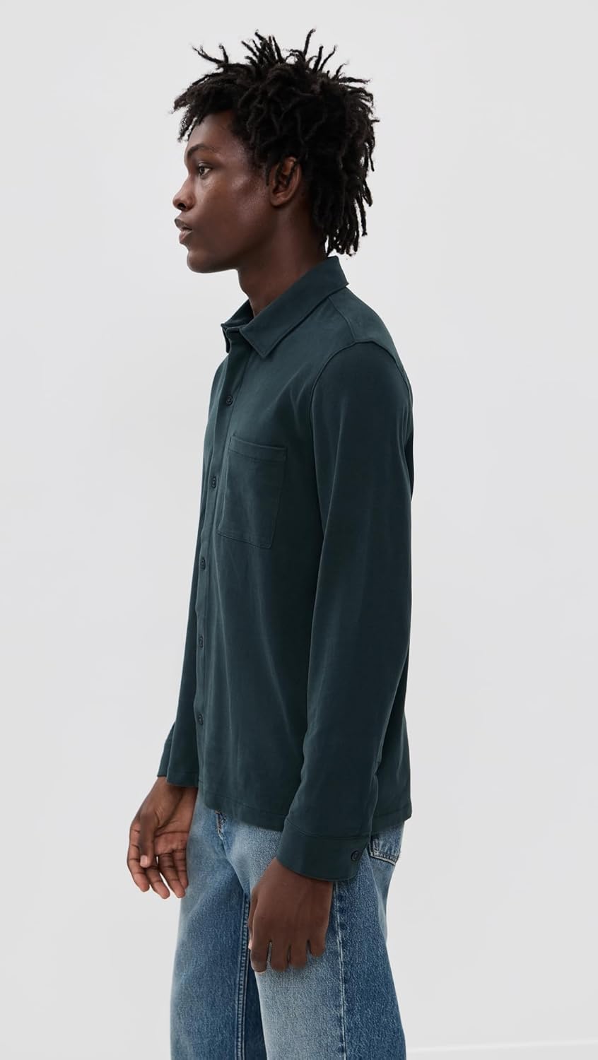 Vince Men's Sueded Jersey Button Down Shirt