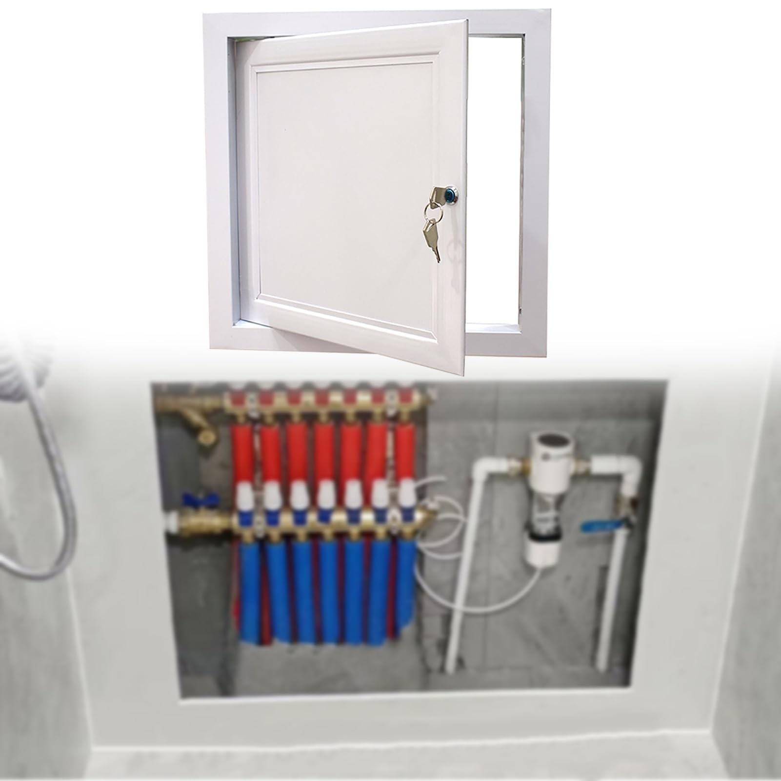 Pannelli di Accesso Pannello di Accesso Quadrato con Chiave, Cartongesso Idraulica Porta Nascosta Metallo, Pannelli di Ispezione Universali Piastra di Copertura per Ospedale Centri Commerciali(490x490