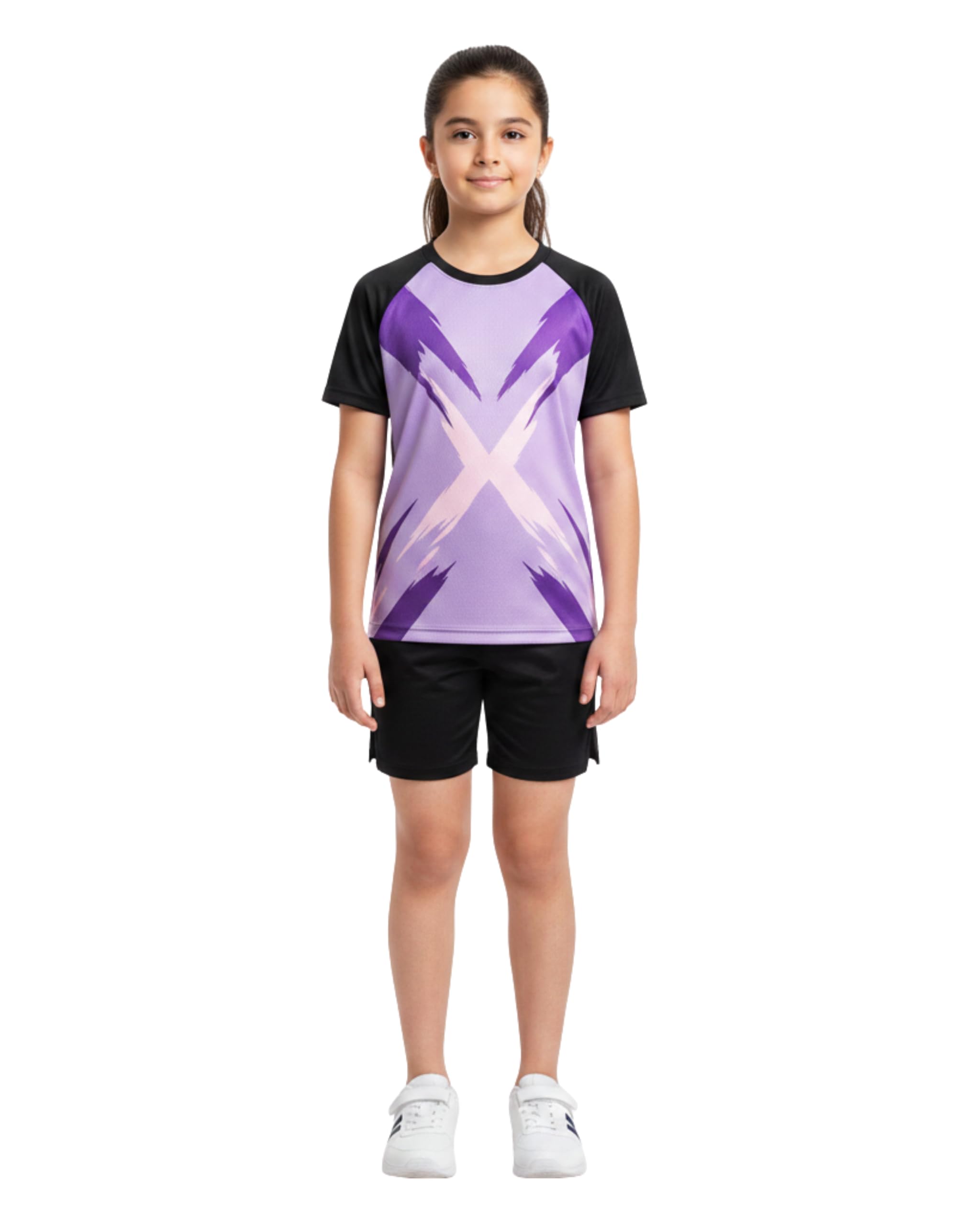 Girls Dry-Fit Sports T-Shirt & Shorts Set - Quick-Dry Breathable Sweat-Wicking Activewear for Running, Training & Outdoor Sports, Ages 4-15-image-35