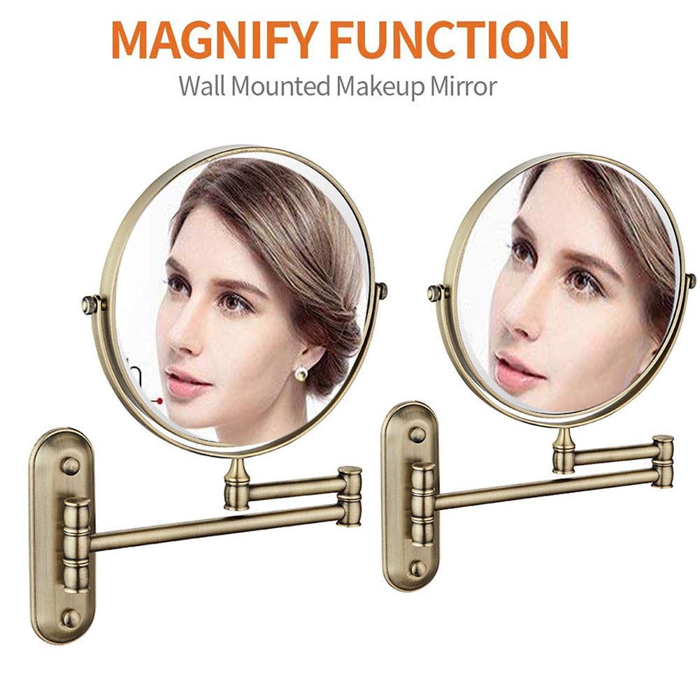Amazon.co.jp: 壁掛けバニティメイクアップミラー 8インチ 3倍の倍率