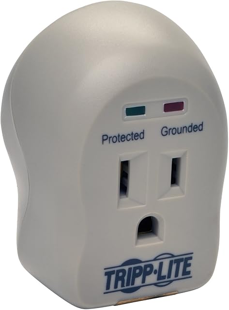 Tripp Lite 1 Outlet Portable Surge Protector Power Strip, Direct Plug In, $5,000 Insurance (SPIKECUBE)