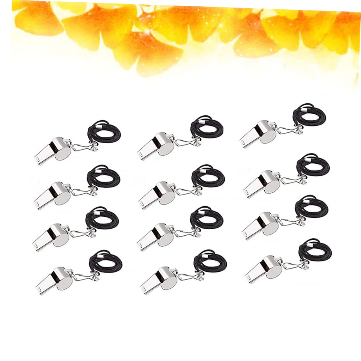 Happyyami 12Pcs Sturdy Referee Whistles with Lanyard for Athletes Football Basketball Soccer Emergency Situations Loud Crisp Sound