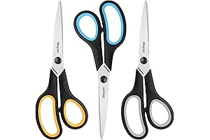 iBayam 8-Inch Heavy Duty Office Scissors (3-Pack)