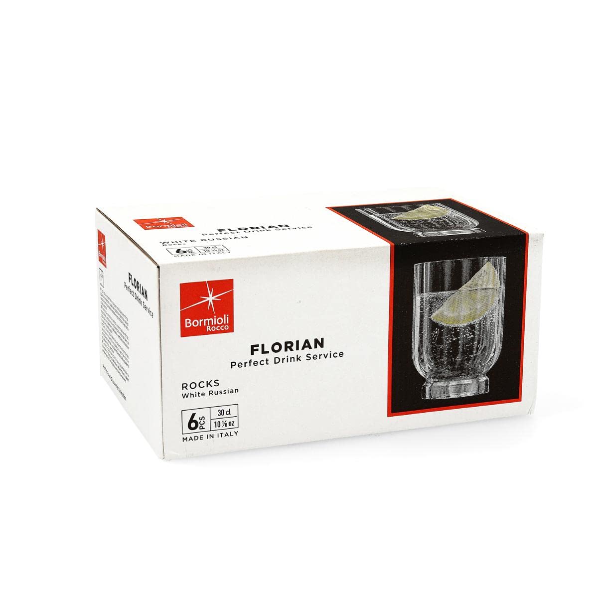Bormioli Rocco Lot de 6 verres Rocks Bar Florian cl 30