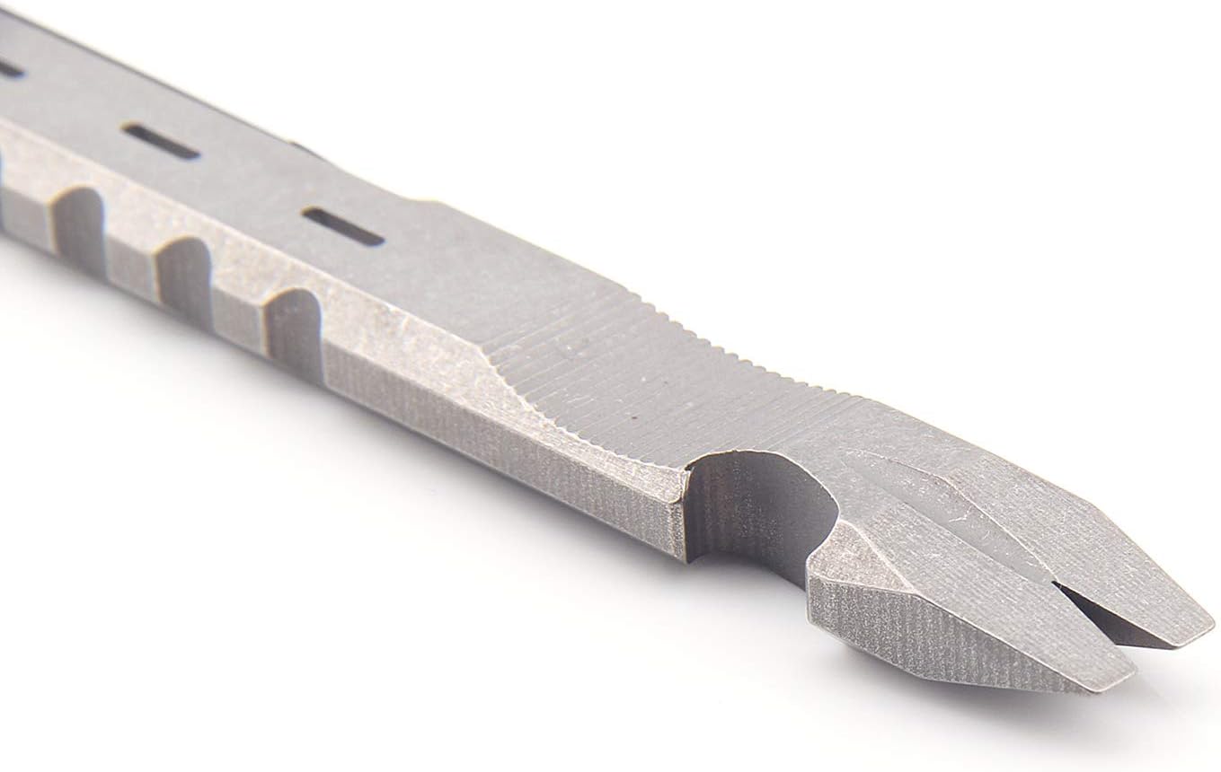 Titanium Pry Bar Crowbar Nail Puller Outdoor Survival With Pocket Clip Large Heavy Duty Lever EDC Multi-Function Tool by Hamans (Grey)