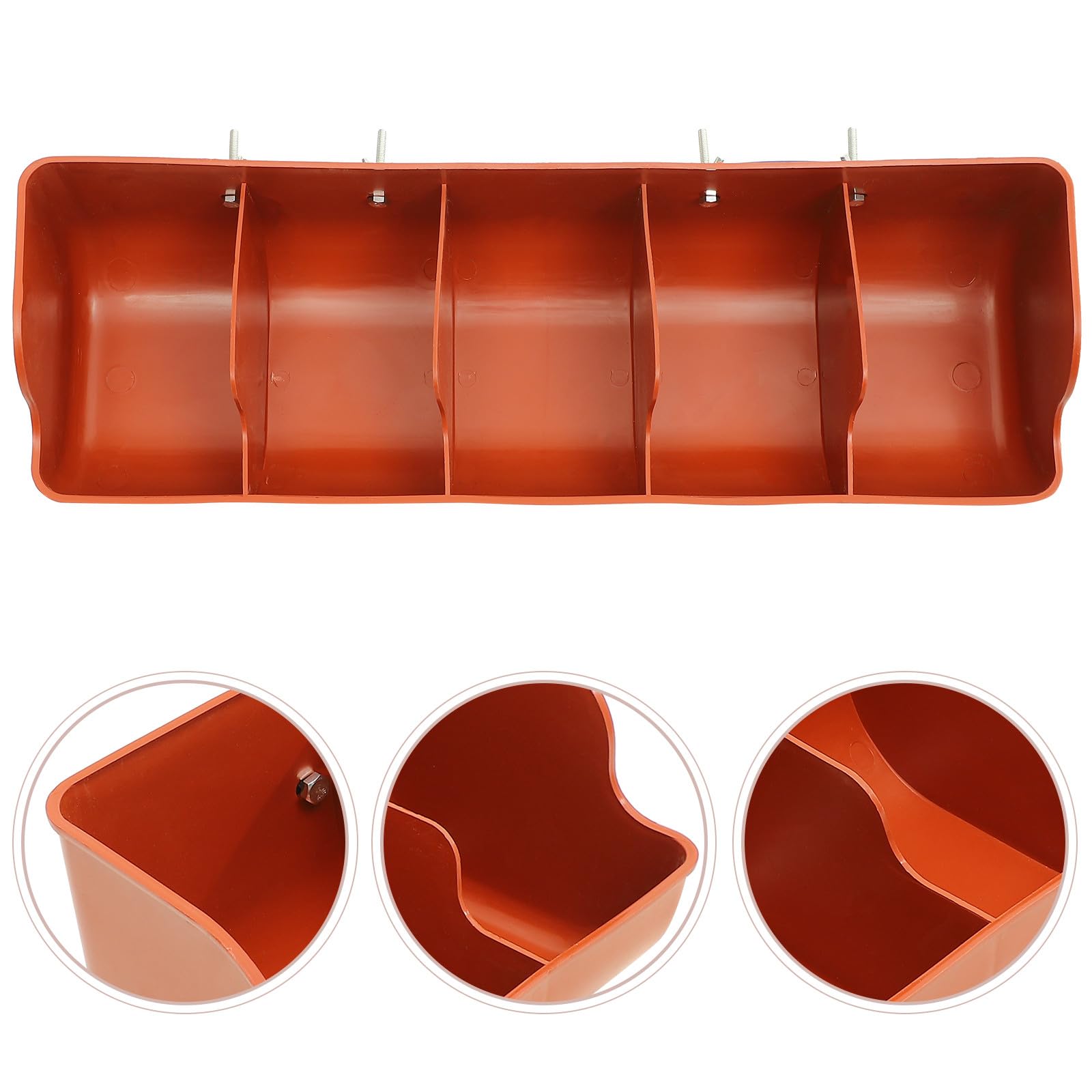 Mangiatoia per Maiali in Plastica 5 Scomparti, Resistente All’usura e Facile da Pulire, Distributore di Mangime per Suinetti per Allevamenti e Forniture Agricole