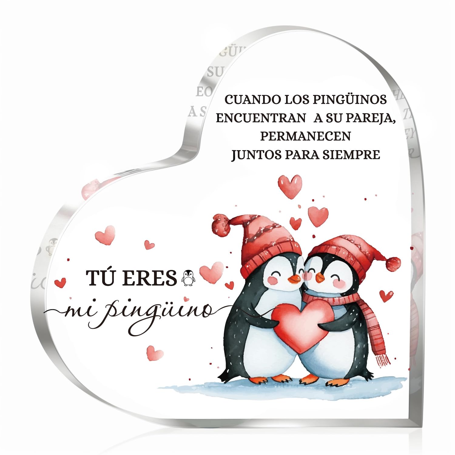 San Valentin Regalos Mujer Hombre, Regalo Aniversario Pareja, Placa Acrílica Regalo Pareja, Regalo Mujer Hombre Novia Novio Enamorados (Corazón)