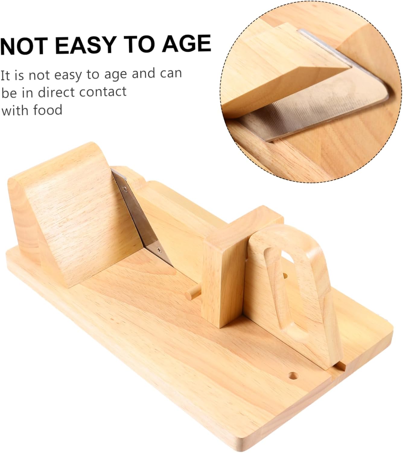 Unomor Handheld Sausage Slicer Hot Dog Cutter Kitchen Cutting Tool Wooden Multi-function for Meat Vegetables and Fruits