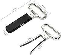 Vista 5 de Decdeal Abridor de vino, abrebotellas de vino de dos puntas para sacacorchos de vino viejo de corcho dañado