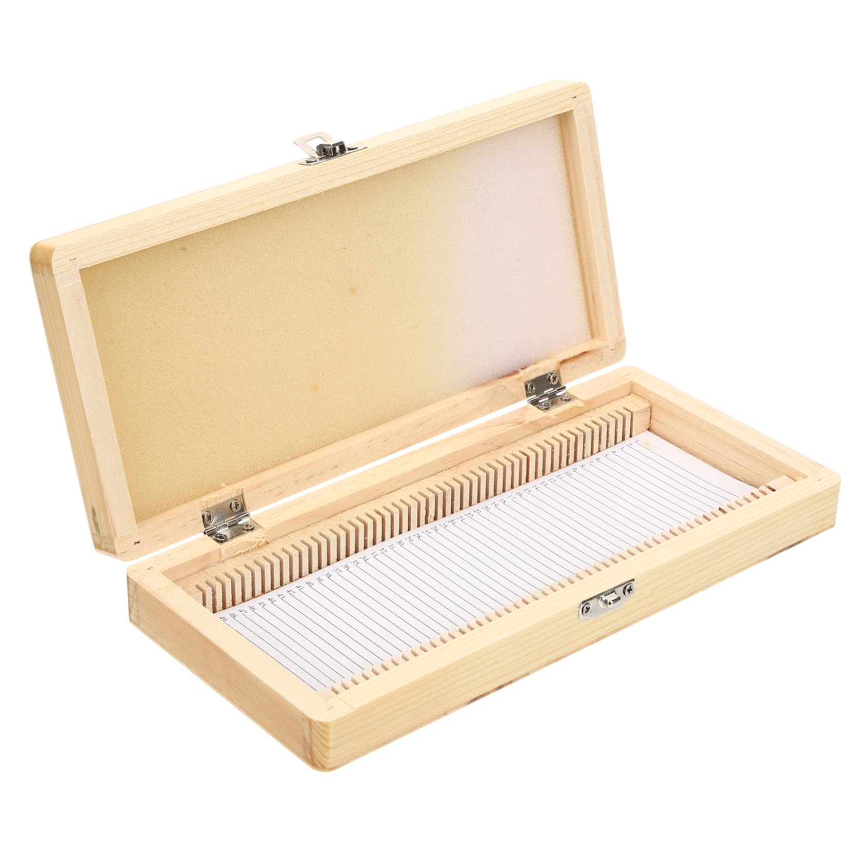 VILLFUL Slide Storage Holder Slide Storage Case Stainless Steel Microscope Slide Storage Holder Wooden Slide Storage Container