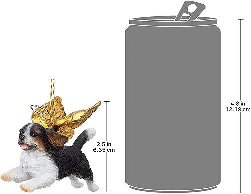 Miniatura 50 de Design Toscano Pitbull Dog Angel - Adorno navideño para árbol de Navidad, 4 pulgadas, resina de piedra fundida, acabado marrón y dorado Marrón