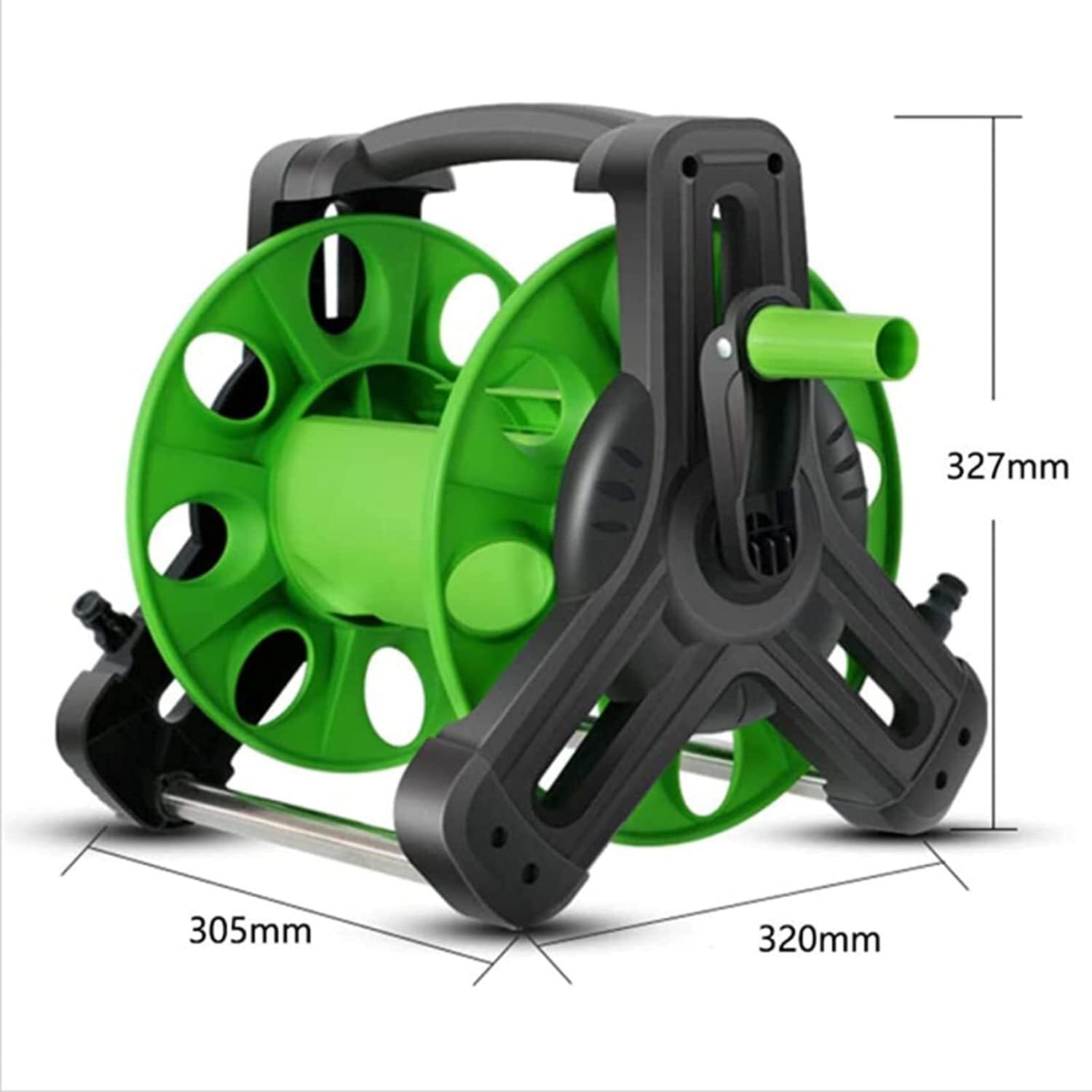 Supporto per avvolgitubo da Parete per Tubo dell'Acqua, avvolgitubo Portatile da Parete, Supporto per Tubi da Esterno, Carrello portatubo Durevole con Maniglia Pieghevole.