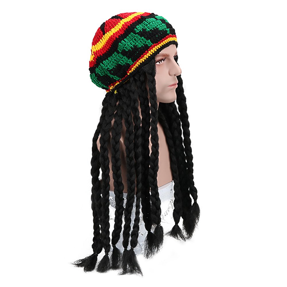 Amazon.com: AICKER Rasta Dreadlocks Hat Wig with Tam 28 Inch  display picture 1