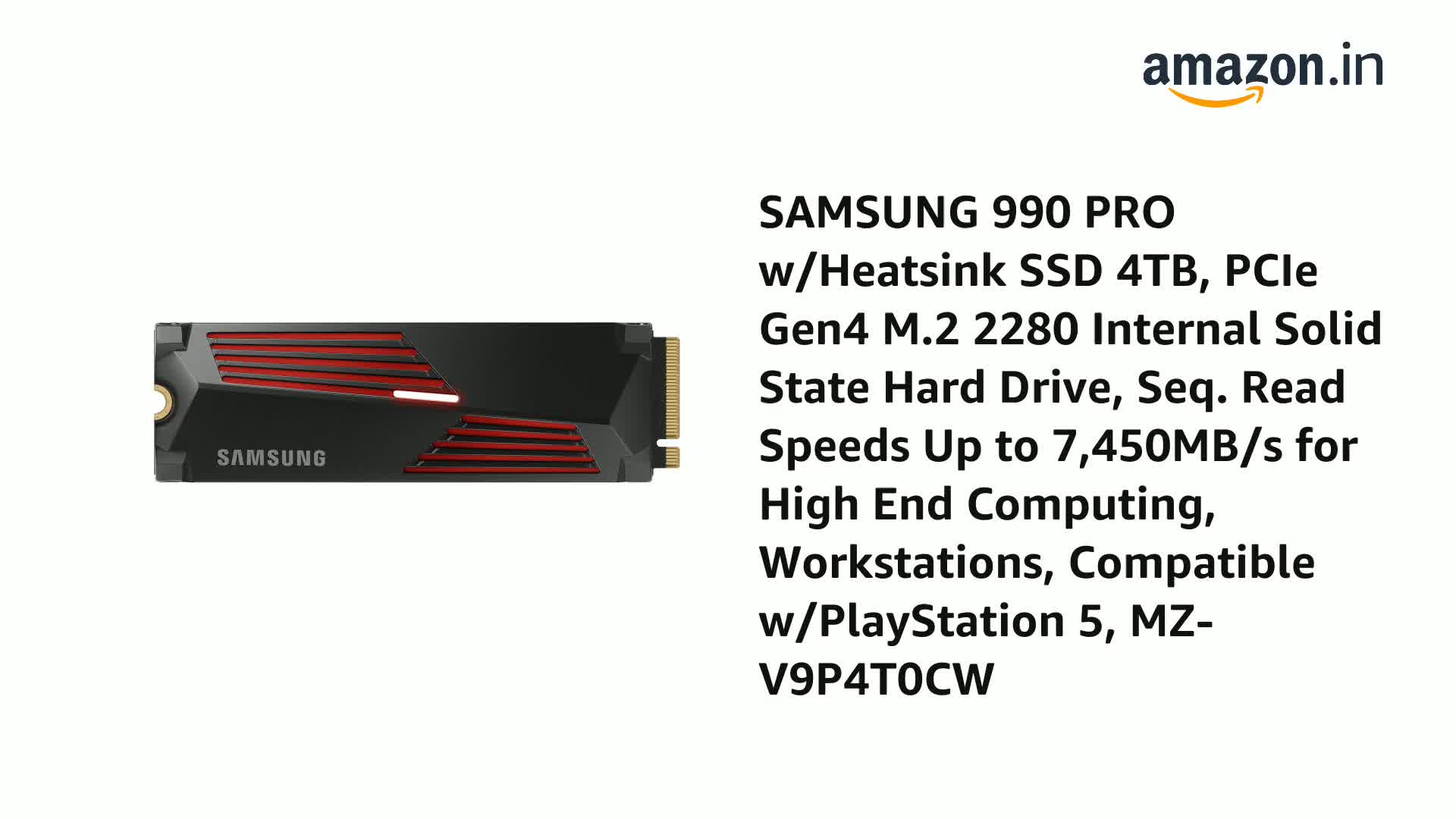 Samsung 990 PRO 2TB with Heatsink その3 Amazon.in: Buy Samsung 990 PRO w/Heatsink SSD 2TB PCIe 4.0 M