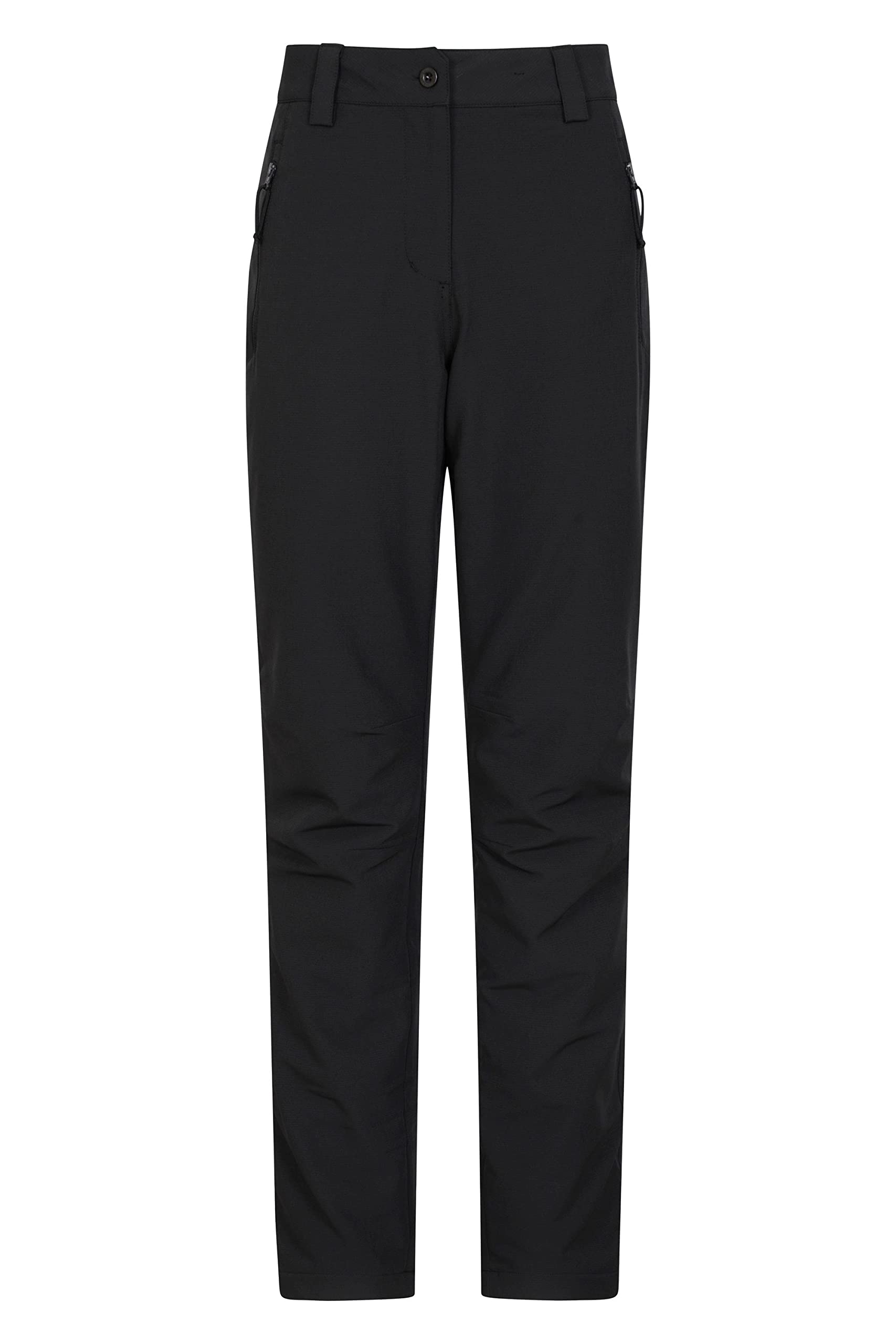 Mountain Warehouse Arctic Thermal Womens Trousers - Fleece Lined Pants, Stretch, Many Pockets, Cosy Ladies Bottoms, Warm - for Walking, Camping, Hiking Black (Long) 8
