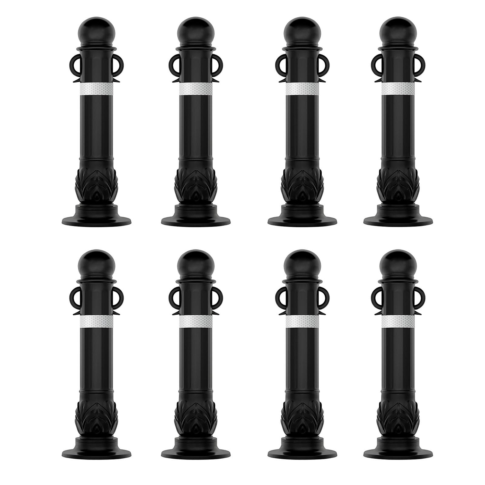 WDSOPK Traffic Delineator Post Delineator Safety Cone Post Reflective Traffic Delineator Post, Safety Barrier with Hanging Ears, Parking Posts Construction Cones, Parking Lot Safety Barri（8 pieces）