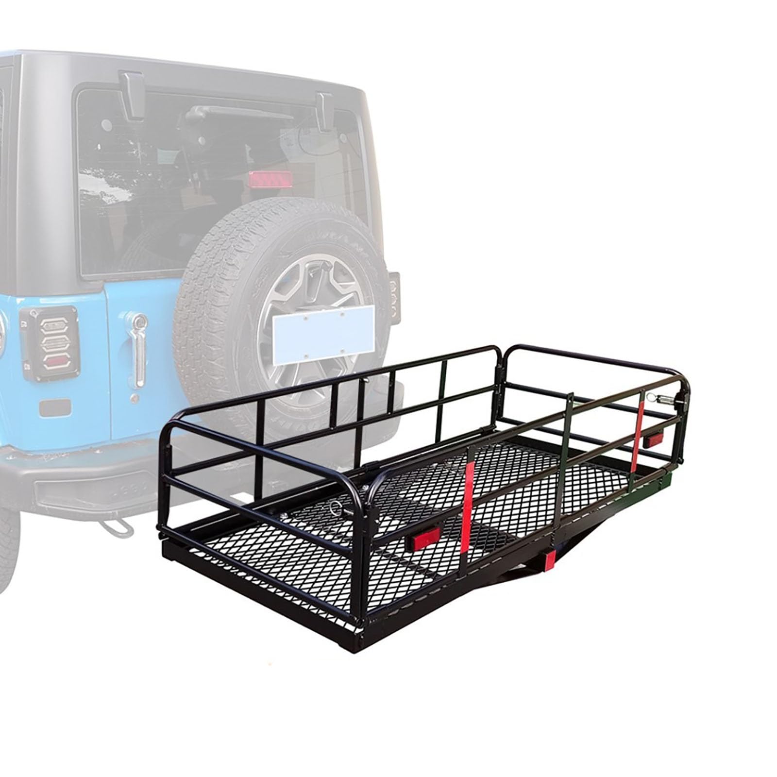 Hochleistungs-Lastenträger für die Anhängerkupplung, 230 kg/507 lbs zusammenklappbarer Gepäckträger, hinterer Gepäckkorb passend für 5 cm/2 Zoll Empfänger für SUV-Pickup-Truck