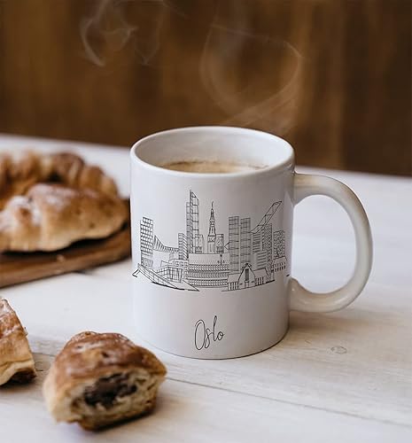 Miniatura 400 de Taza de cerámica Madrid Spain Skyline, taza blanca de recuerdo de Europa de 11 onzas, taza de café personalizada, regalo para cumpleaños, taza