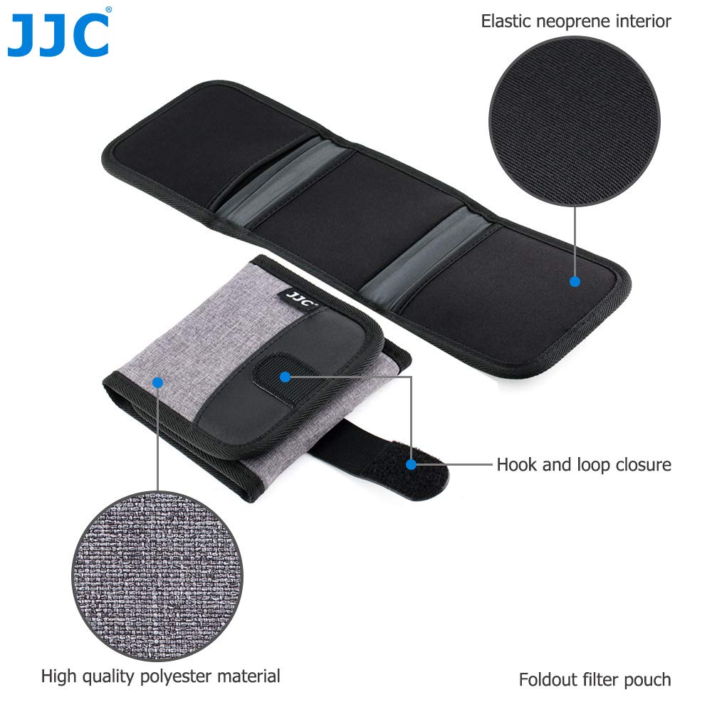 JJC 3 Poche Etui pour Filtre Protecteur Rangement Pliable pour Filtres UV CPL ND jusqu'à 82 mm