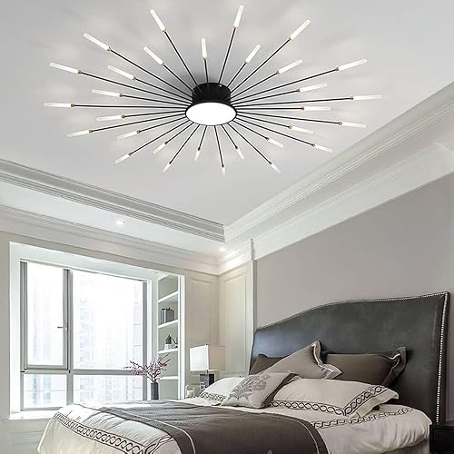 Miniatura 3 de Lámpara de techo LED regulable de 51 pulgadas, 30 luces de techo, lámpara de techo empotrada, iluminación interior negra para sala de estar, 30 W+12