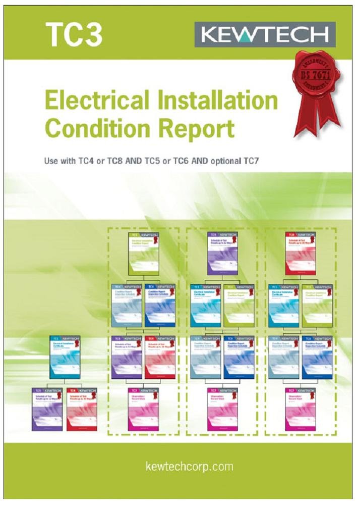 Kewtech Report Book, Installations Up To 100A | Test/Measurement Other Accessories, 1 X Qty - Tc3