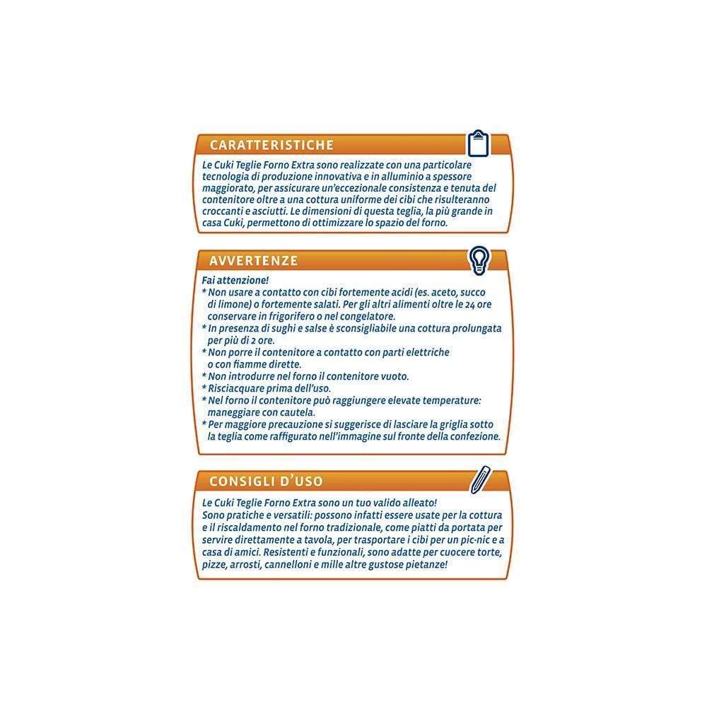 Cuki Teglie Extra Alluminio - Alto Spessore - 16 Porzioni - Rettangolari [R4432] - 6 Confezioni Da 2 Pezzi - 920 g