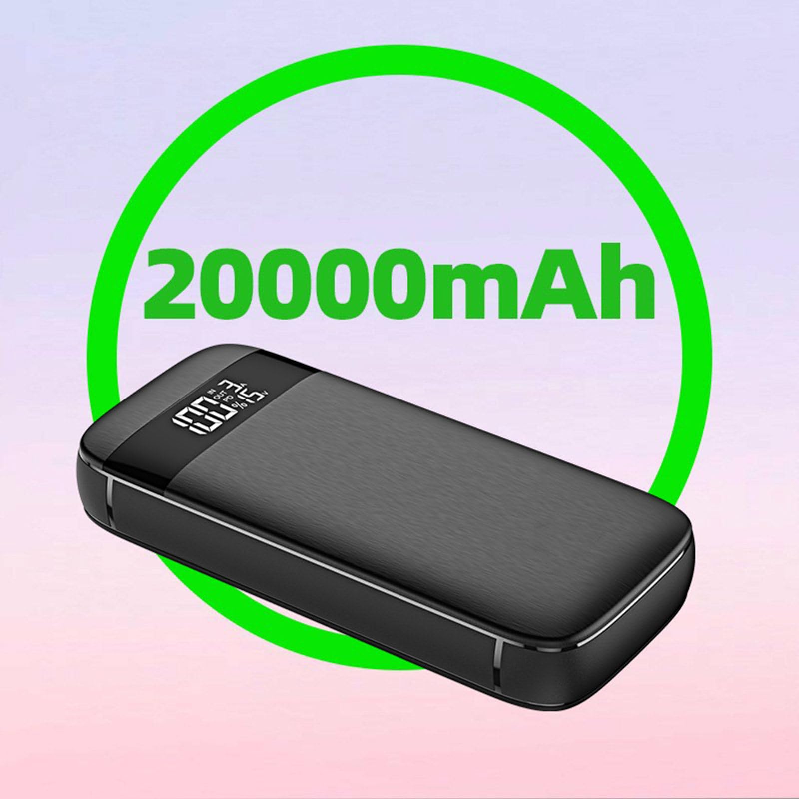 Power Bank a Ricarica Rapida PD100W 20000 mAh Portatile di Grande capacità Adatto per caricare Laptop, telefoni cellulari e Tablet,Black