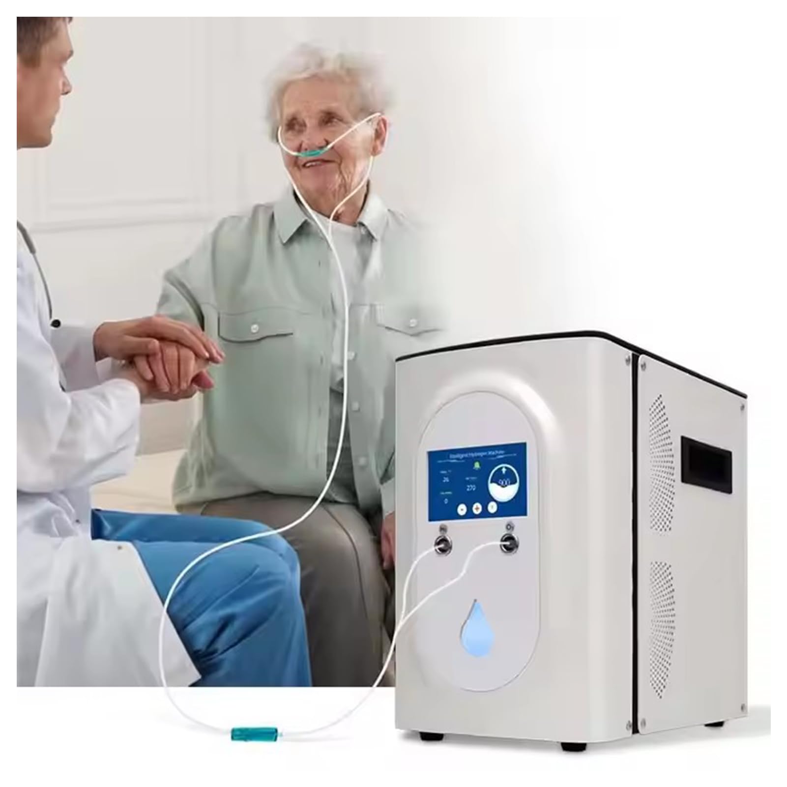 Urządzenie do inhalacji wodorem 900-1800 ml/min. Inhalator H2 z podwójnym wyjściem, generator wody wodorowej, 99,99 procent wysokiej czystości, niski poziom hałasu