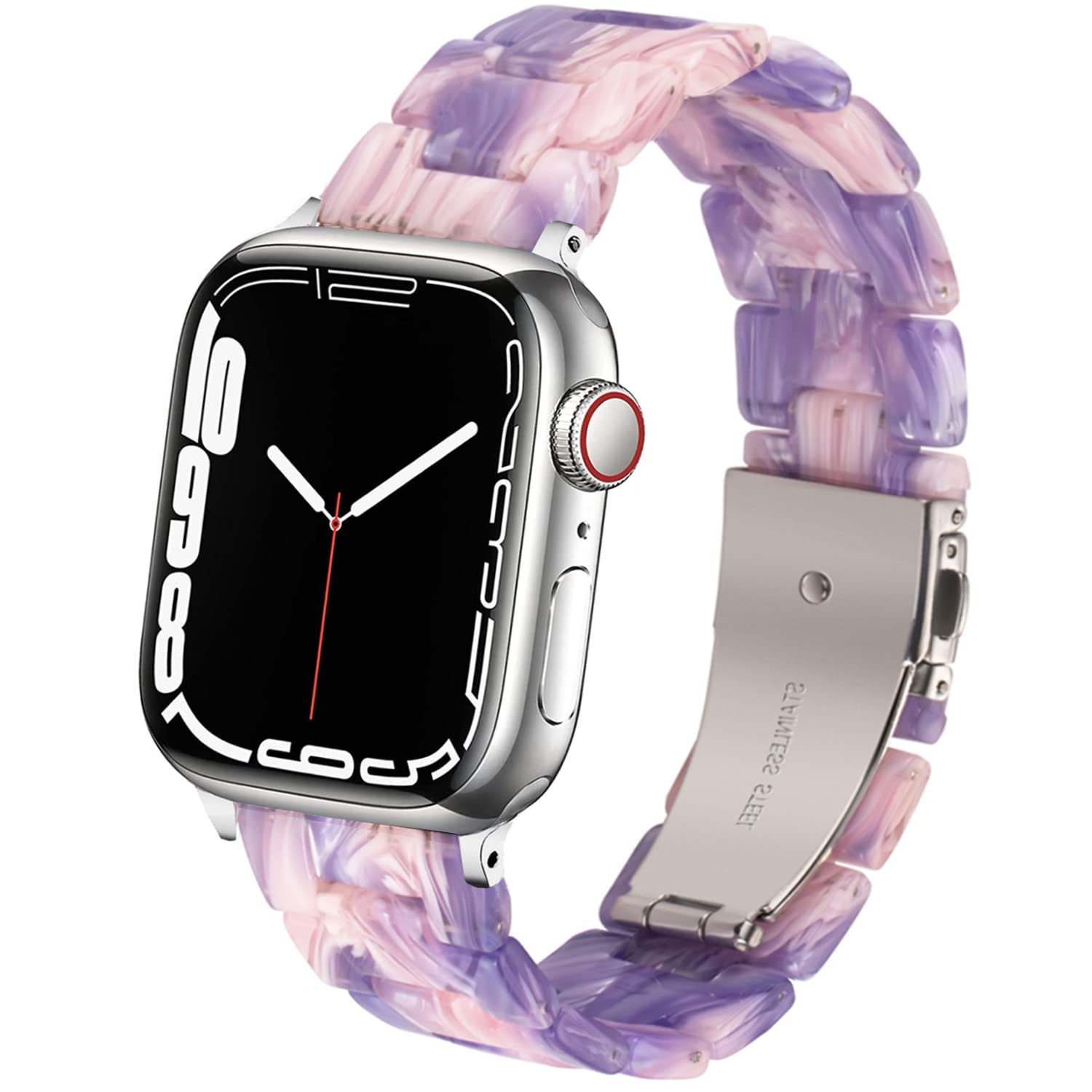 DEALELE Bands Compatible with Apple Watch 49mm 46mm 42mm 45mm 41mm 44mm 40mm 38mm, Colorful Resin Replacement Strap for iWatch Series 10/9 / 8/7 / 6/5 / 4/3 / Ultra/SE Women Men — view 19