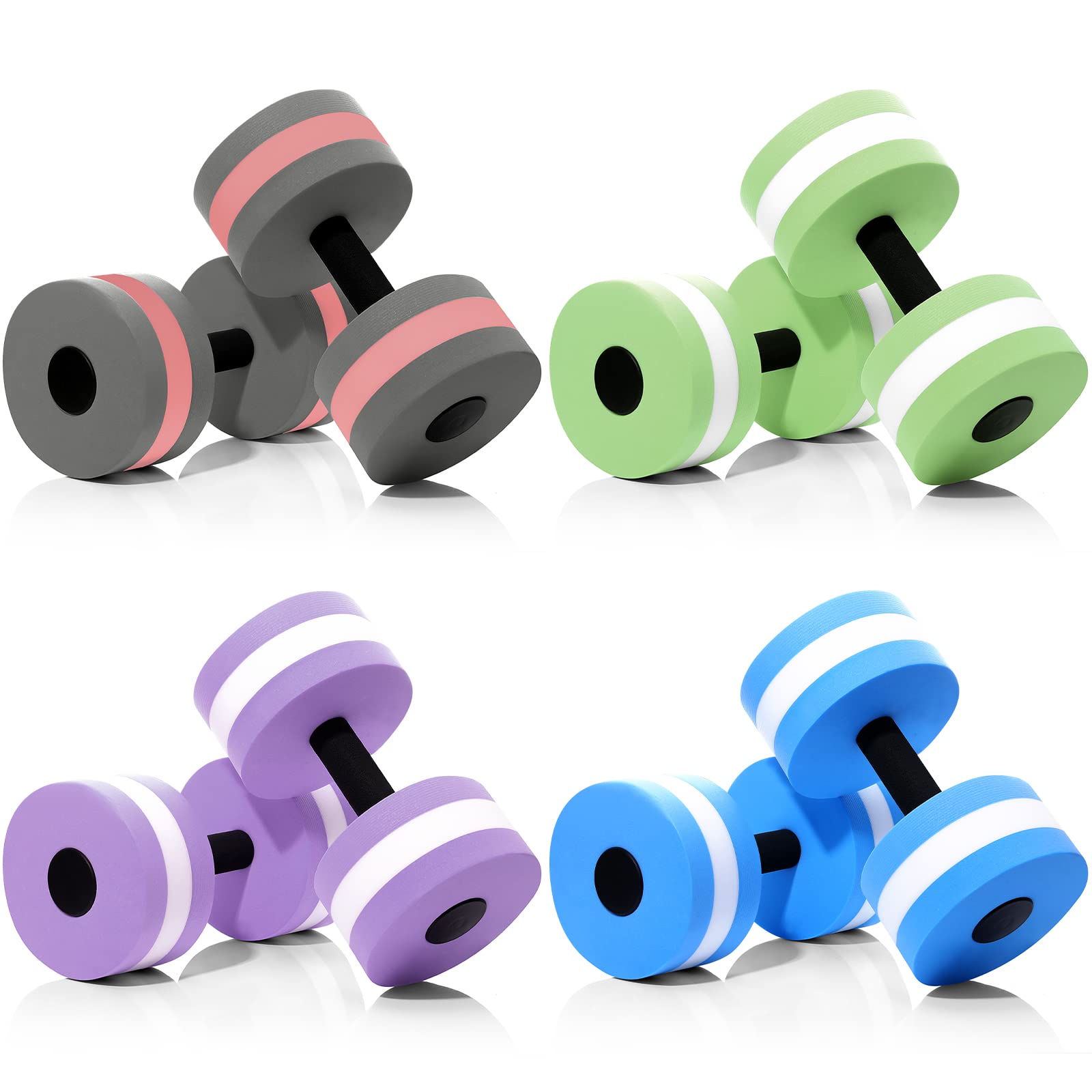 Shappy 8 Pcs Water Weight Aquatic Exercise Dumbbells for Pool Macaron Color Aerobics Equipment EVA Foam Dumbbells Set Aquatic Exercise Equipment Hand