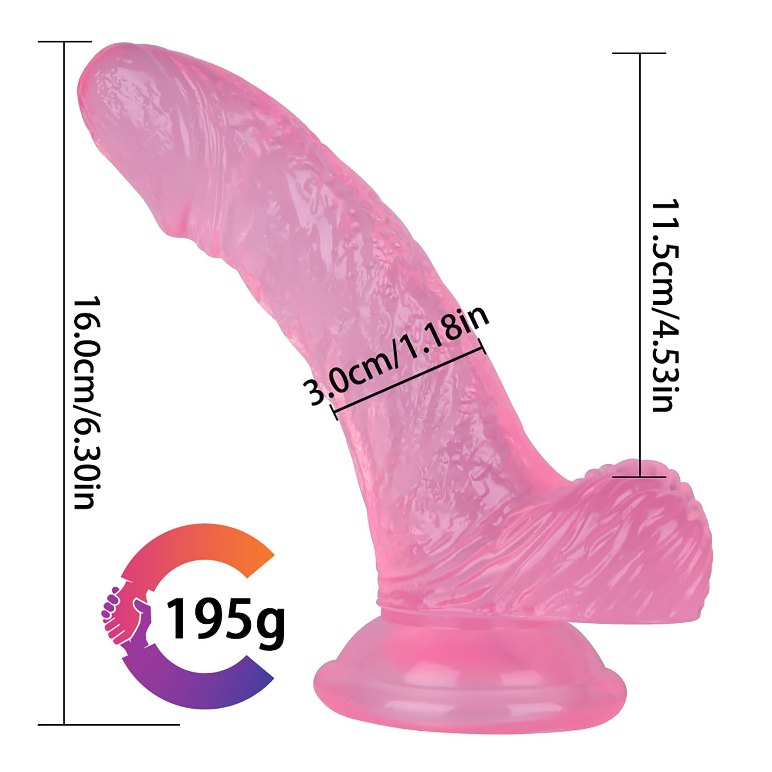 Rosado,CHANGPLCPRO Mini juguete de masaje con base de ventosa, fácil de limpiar