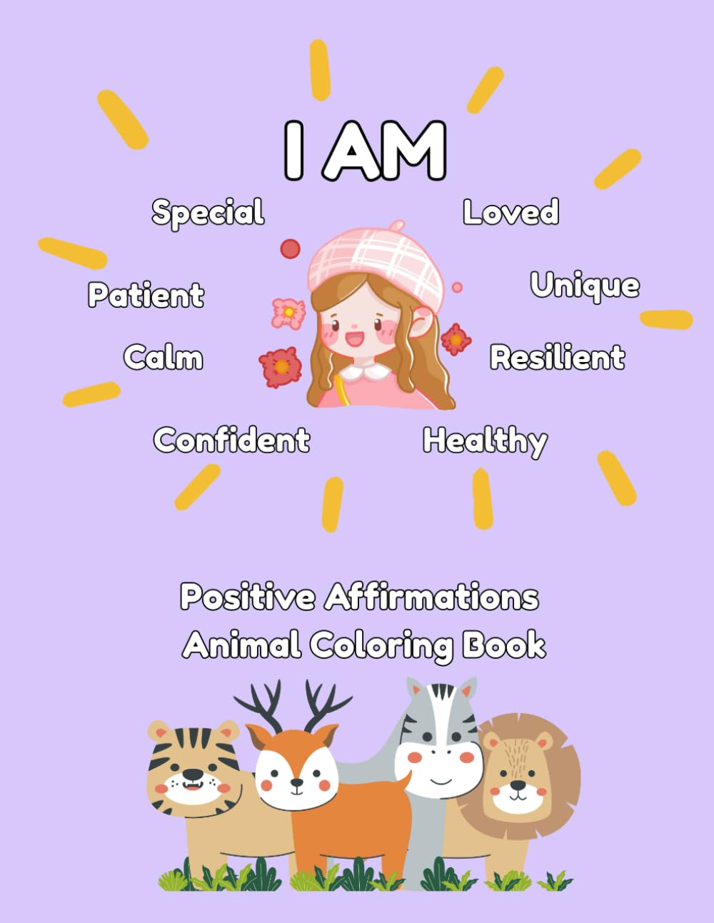Positive Affirmations Kids Colouring Book: Simple colouring pages for young children